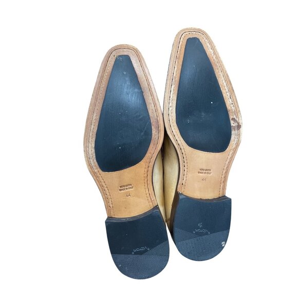 Calzoleria Toscana Handcrafted Mens Italian Leather Tan Loafers Sz 11 SKU 9479 - Picture 4 of 16